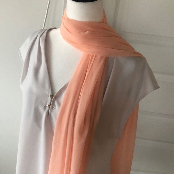Peach Sheer Scarf - Picture 2 of 4